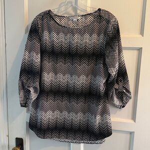 Croft & Barrow Monochrome Geometric Top